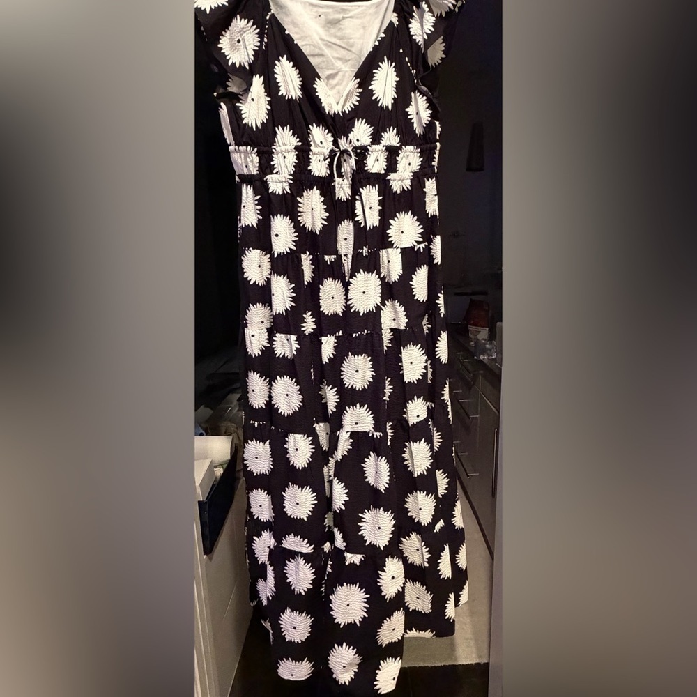 Kate Spade Pom Pom Floral Smocked Dress XXL Like New - Picture 13 of 14
